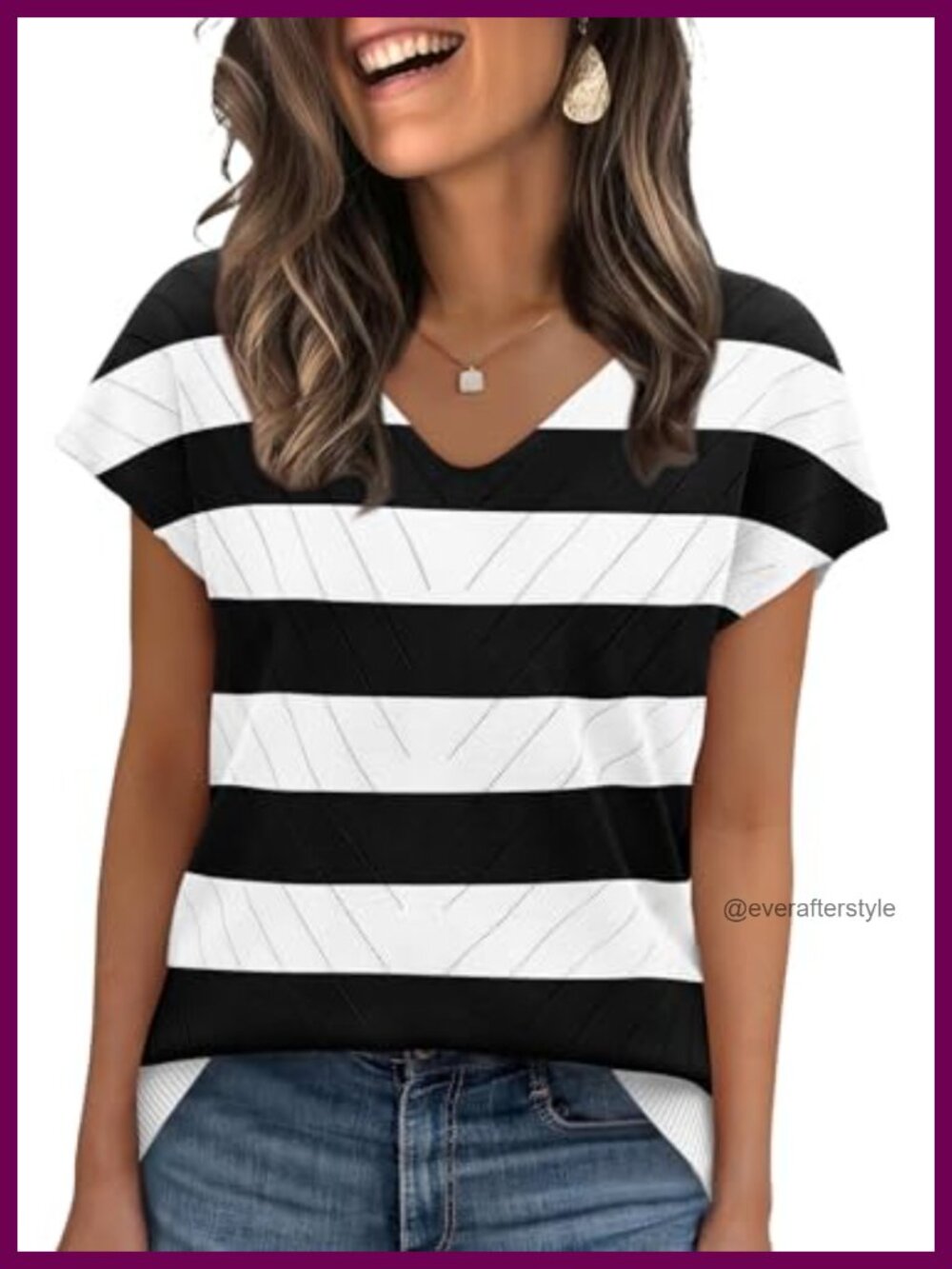WIHOLL Women's Short Sleeve V-Neck Sweater Pullover Knit Top